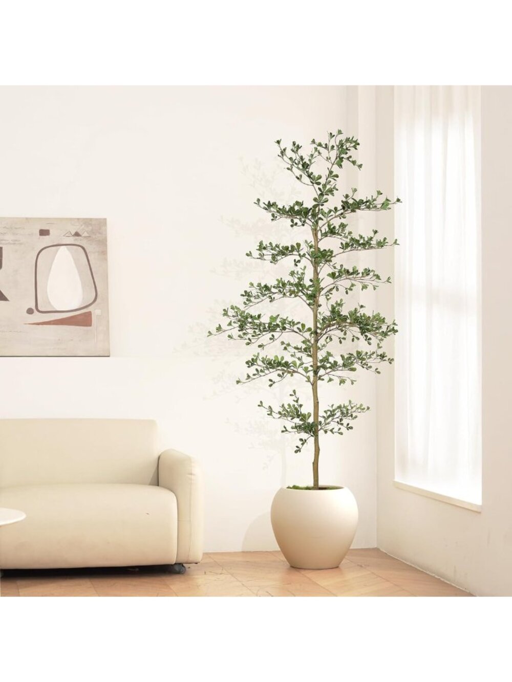 7ft Black Olive Tree with Natural Trunk & Lifelike Leaves - Indoor/Outdoor Decor - Picture 7 of 7